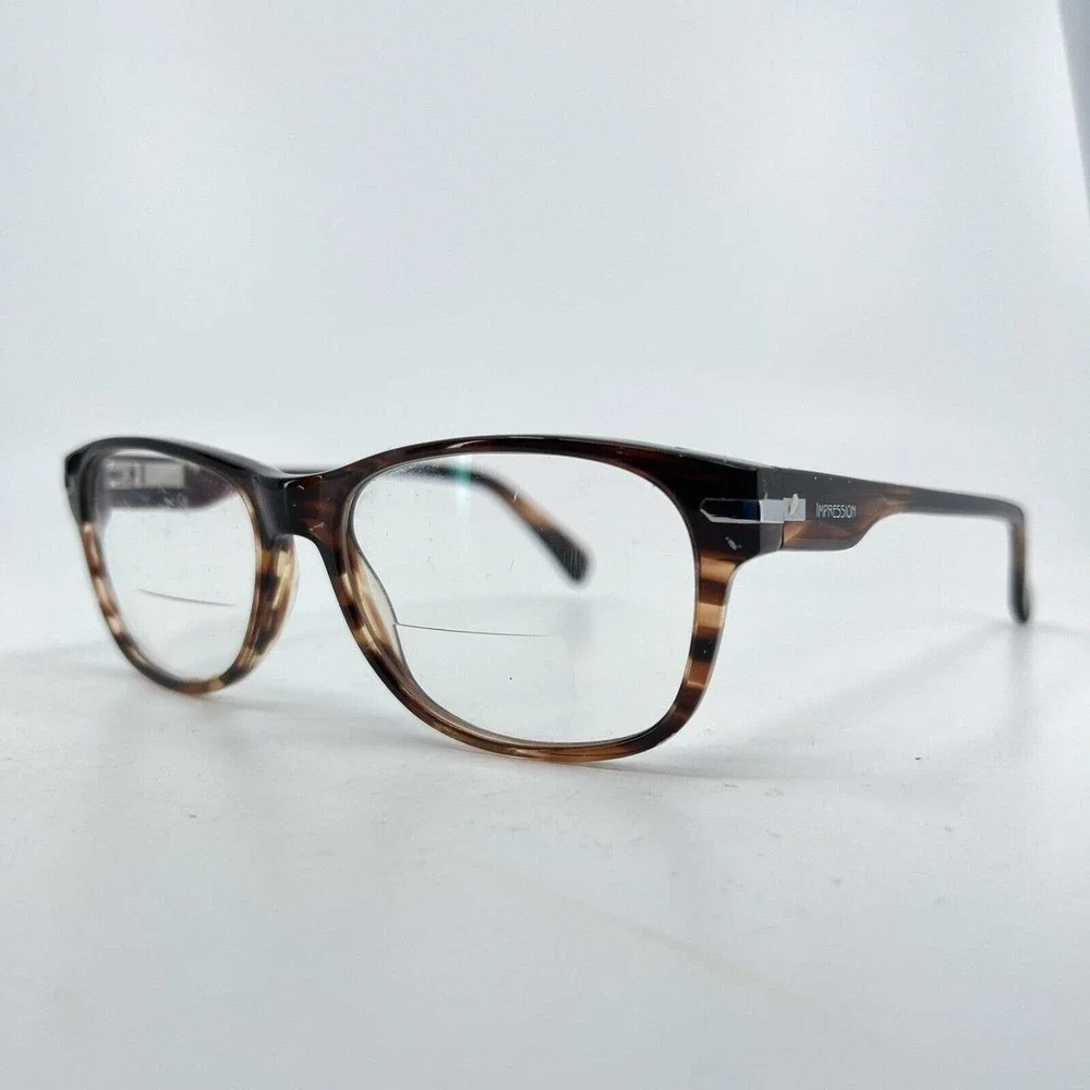 IMPRESSION IMPM-15-16 Brown‎ Mens Rectangle Full Rim Eyeglasses 52-16-145 H7214